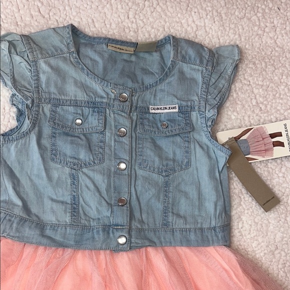 Calvin Klein Jeans Casual Blue and Pink Tiered Sundress - Picture 3 of 9